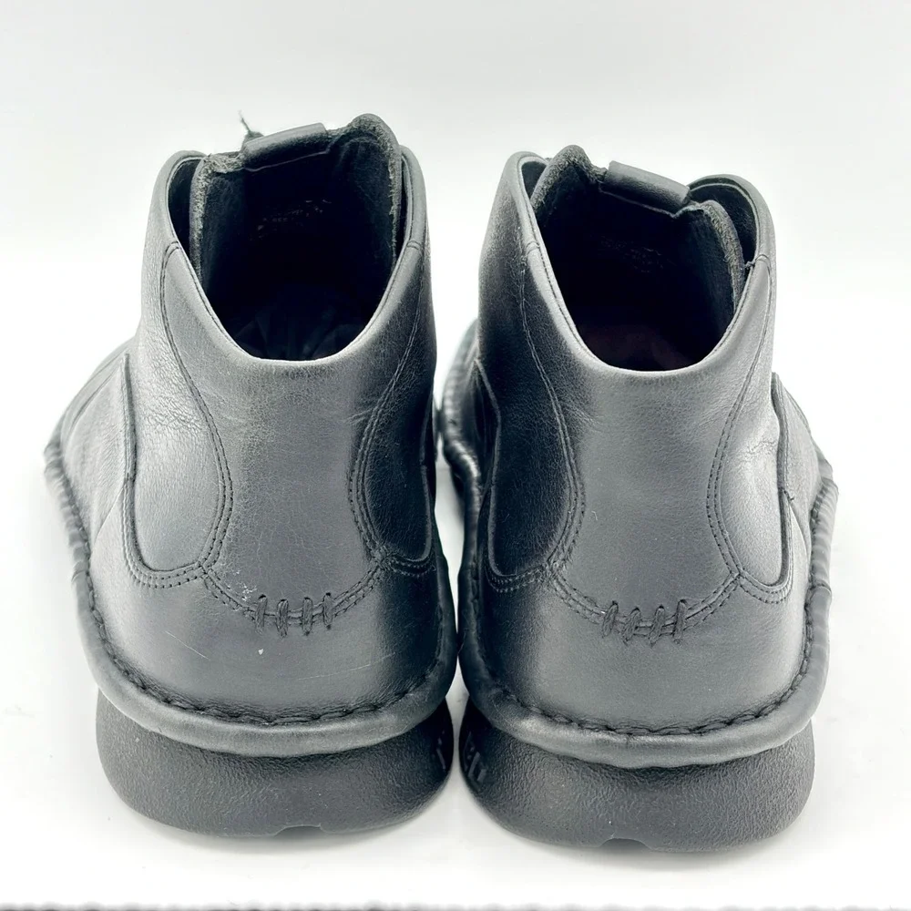 Tsubo Mens Black Leather Chukka Boots Size 10 Ankle Lace Up‎ Rubber Sole X19-3